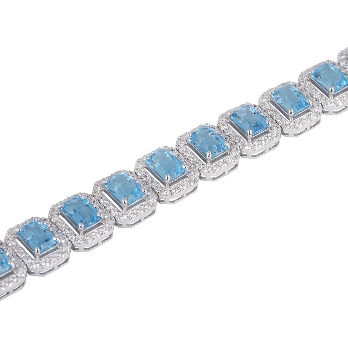 White Gold Topaz and Diamond Bracelet | Rich Diamonds